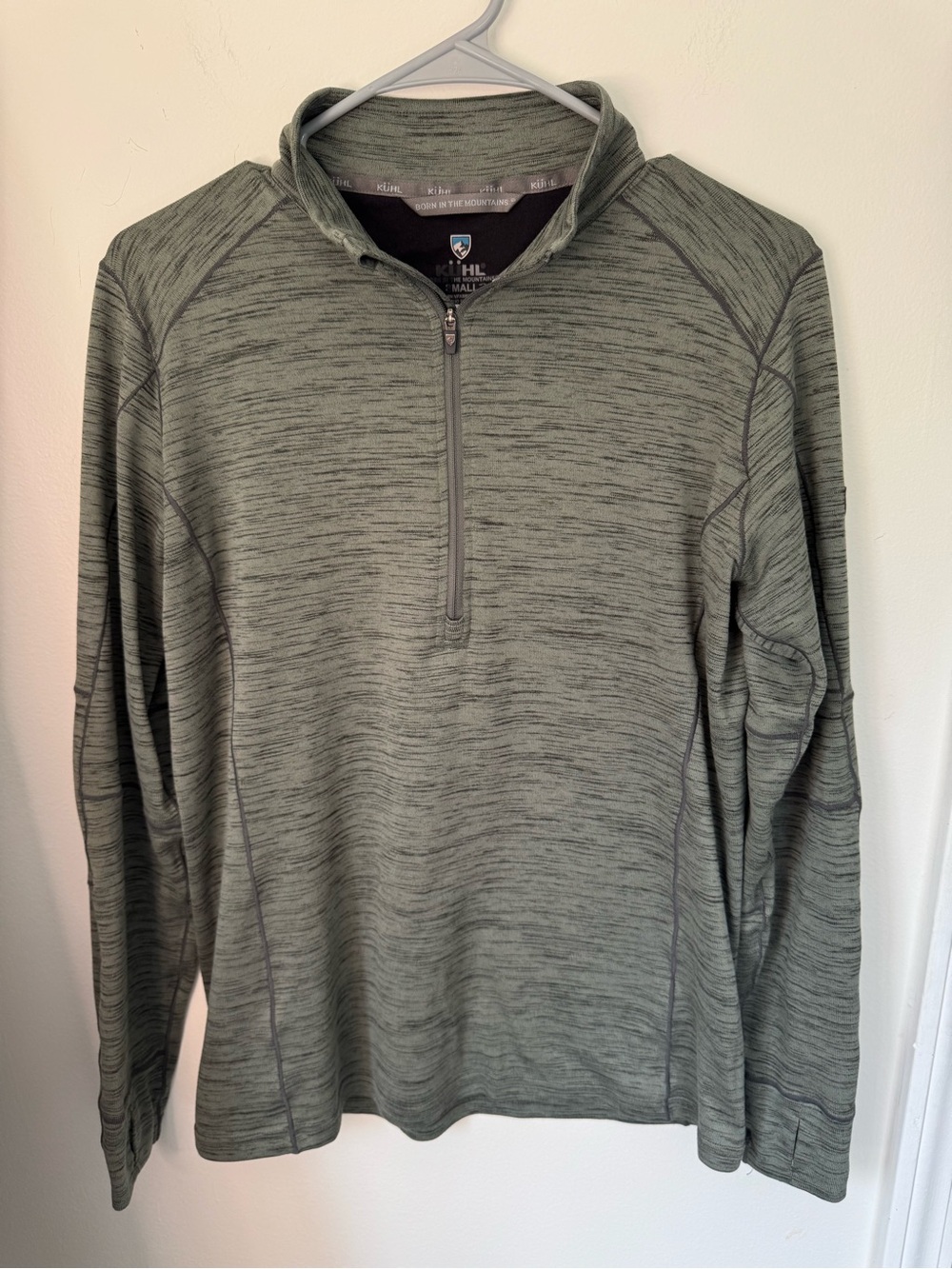 Kuhl Men’s Heathered Olive Green Quarter-Zip Pullover